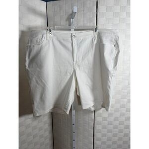 Lane Bryant Venezia White Denim Bermuda Shorts Women's Size 28